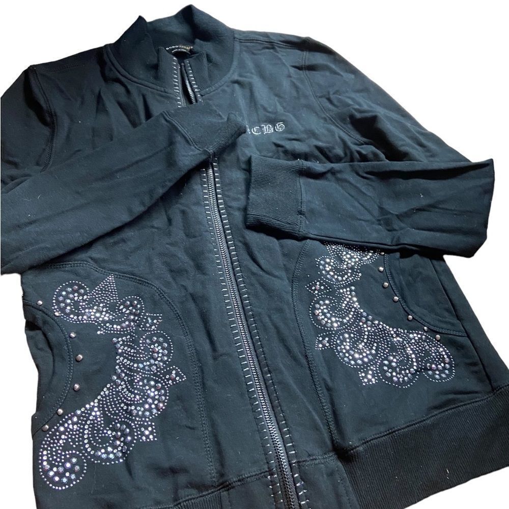 Bcbg size large black zip jacket excellent condition awesome jacket
